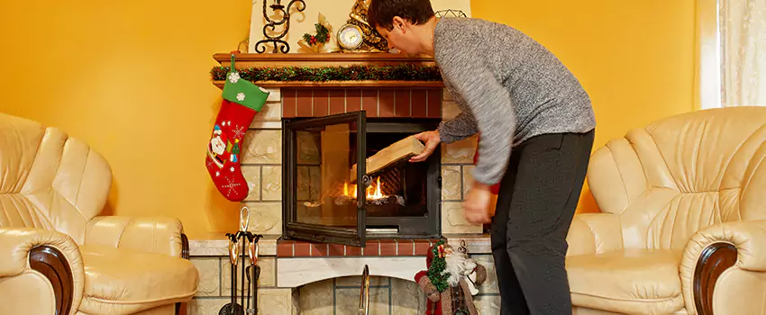 Rusted Metal Fireplace Restoration in Maywood, California